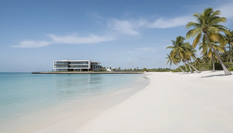 Karibisk kystlinje med moderne kontorbygg, Curacao-lisens for nettspill