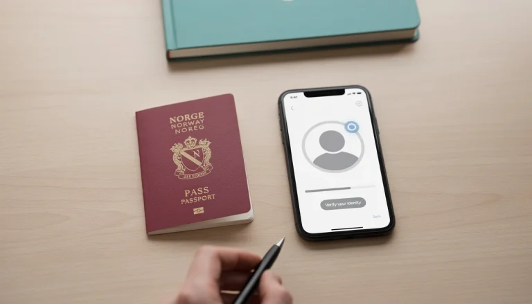 Norsk pass og smarttelefon med dokumentkontroll for KYC hos Zimpler-bettingside