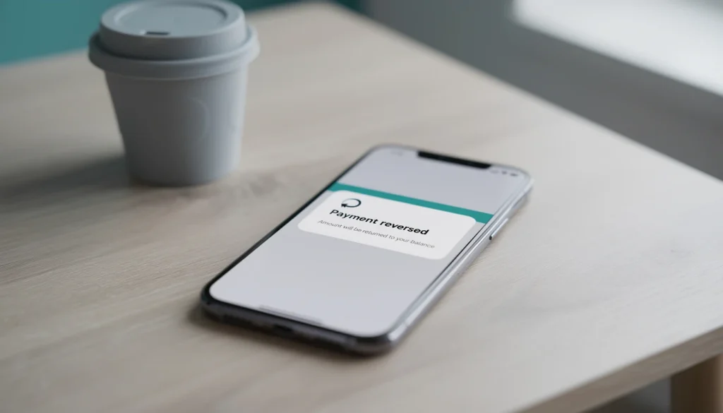Smarttelefon viser tilbakebetaling og dispute-status for Zimpler-overføring